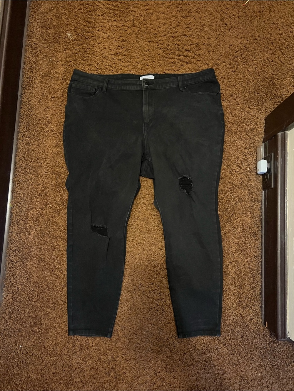 Lane Bryant Distressed Black High-Rise Skinny Jeans